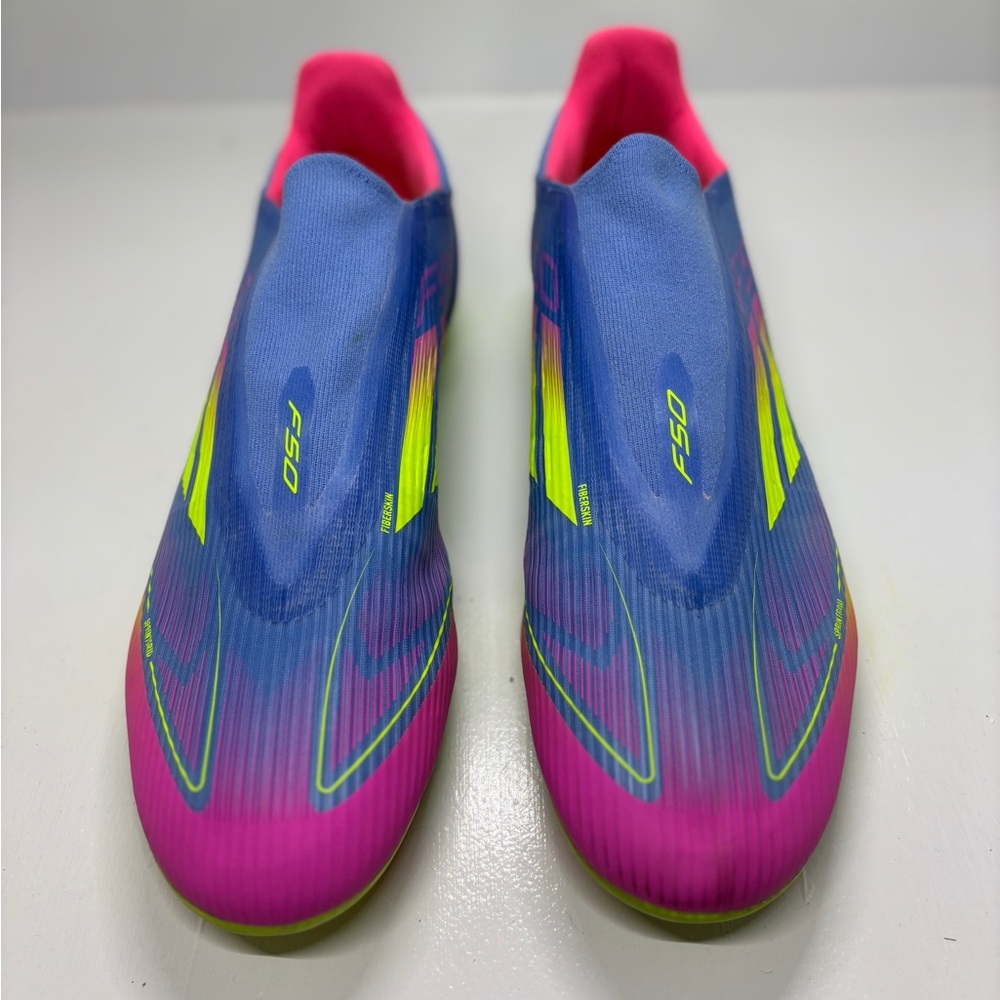 Adidas F50 League Laceless FG/MG Soccer Cleats Men’s Size 13 Blue Pink - Picture 3 of 11
